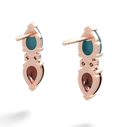 Turquoise Bowtie Drop 14K Rose Gold earrings E0865