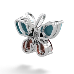 Turquoise Butterfly 14K White Gold pendant P2215