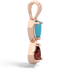 Turquoise Infinity 14K Rose Gold pendant P5050