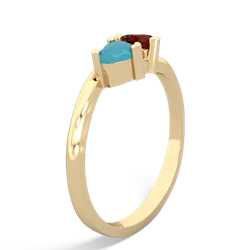 Turquoise Sweethearts 14K Yellow Gold ring R5260