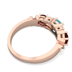 Turquoise Hugs And Kisses 14K Rose Gold ring R5016