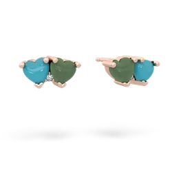 Turquoise Sweethearts 14K Rose Gold earrings E5260