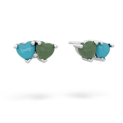 Turquoise Sweethearts 14K White Gold earrings E5260