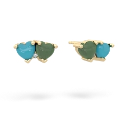 Turquoise Sweethearts 14K Yellow Gold earrings E5260