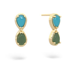 Turquoise Infinity 14K Yellow Gold earrings E5050