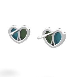 Turquoise 'Our Heart' 14K White Gold earrings E5072