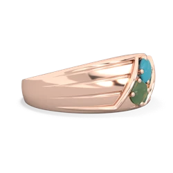 Turquoise Men's Streamline 14K Rose Gold ring R0460