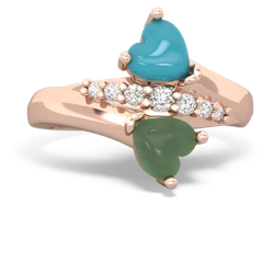 Turquoise Heart To Heart 14K Rose Gold ring R2064