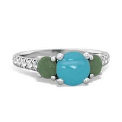 Turquoise Pave Trellis 14K White Gold ring R5500