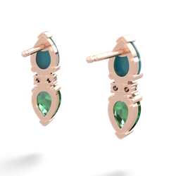 Turquoise Bowtie Drop 14K Rose Gold earrings E0865