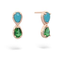 Turquoise Infinity 14K Rose Gold earrings E5050