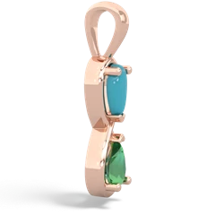 Turquoise Infinity 14K Rose Gold pendant P5050