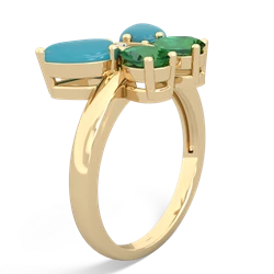 Turquoise Butterfly 14K Yellow Gold ring R2215