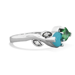 Turquoise Floral Elegance 14K White Gold ring R5790