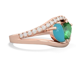 Turquoise Nestled Heart Keepsake 14K Rose Gold ring R5650