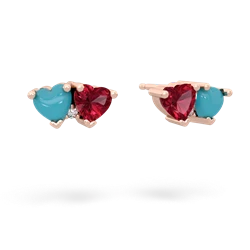 Turquoise Sweethearts 14K Rose Gold earrings E5260