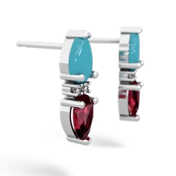 Turquoise Bowtie Drop 14K White Gold earrings E0865