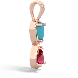 Turquoise Infinity 14K Rose Gold pendant P5050