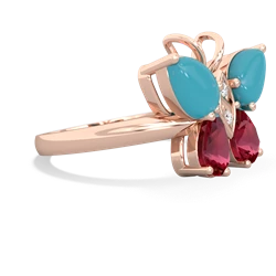 Turquoise Butterfly 14K Rose Gold ring R2215