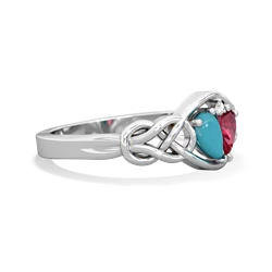 Turquoise Celtic Love Knot 14K White Gold ring R5420