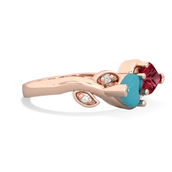 Turquoise Floral Elegance 14K Rose Gold ring R5790