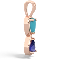 Turquoise Infinity 14K Rose Gold pendant P5050