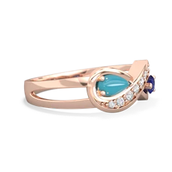 Turquoise Diamond Infinity 14K Rose Gold ring R5390