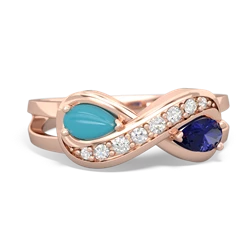 Turquoise Diamond Infinity 14K Rose Gold ring R5390