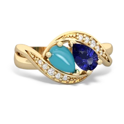 Turquoise Summer Winds 14K Yellow Gold ring R5342