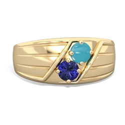 Turquoise Men's Streamline 14K Yellow Gold ring R0460