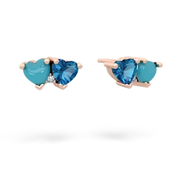 Turquoise Sweethearts 14K Rose Gold earrings E5260