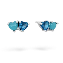 Turquoise Sweethearts 14K White Gold earrings E5260