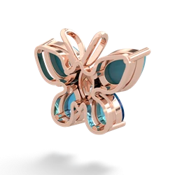 Turquoise Butterfly 14K Rose Gold pendant P2215