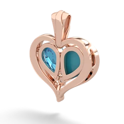 Turquoise Two Become One 14K Rose Gold pendant P5330