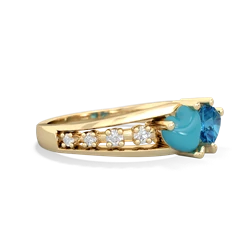 Turquoise Heart To Heart 14K Yellow Gold ring R3342