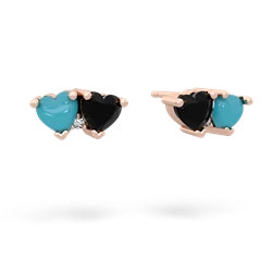 Turquoise Sweethearts 14K Rose Gold earrings E5260