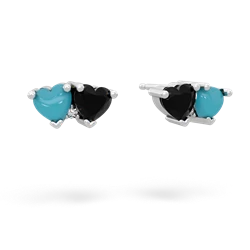 Turquoise Sweethearts 14K White Gold earrings E5260