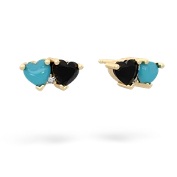 Turquoise Sweethearts 14K Yellow Gold earrings E5260