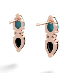 Turquoise Bowtie Drop 14K Rose Gold earrings E0865