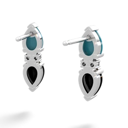 Turquoise Bowtie Drop 14K White Gold earrings E0865