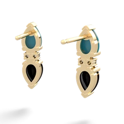 Turquoise Bowtie Drop 14K Yellow Gold earrings E0865