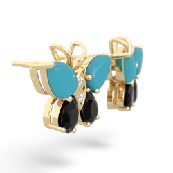 Turquoise Butterfly 14K Yellow Gold earrings E2215