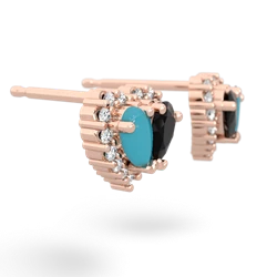 Turquoise Halo 14K Rose Gold earrings E7008