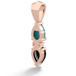 Turquoise Bowtie Drop 14K Rose Gold pendant P0865