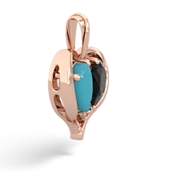 Turquoise Two Become One 14K Rose Gold pendant P5330