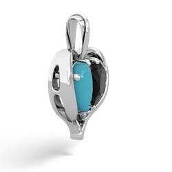 Turquoise Two Become One 14K White Gold pendant P5330