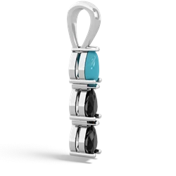 Turquoise Dew Drops 14K White Gold pendant P2251