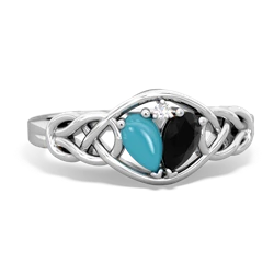 Turquoise Celtic Love Knot 14K White Gold ring R5420