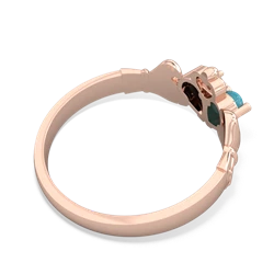 Turquoise 'Our Heart' Claddagh 14K Rose Gold ring R2388