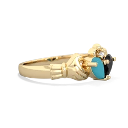 Turquoise 'Our Heart' Claddagh 14K Yellow Gold ring R2388